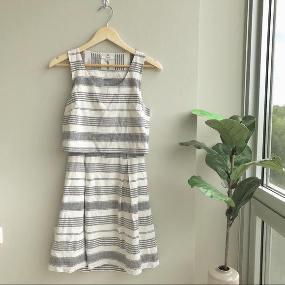 Madewell Stripe Overlay Dress - Picture 1 of 5